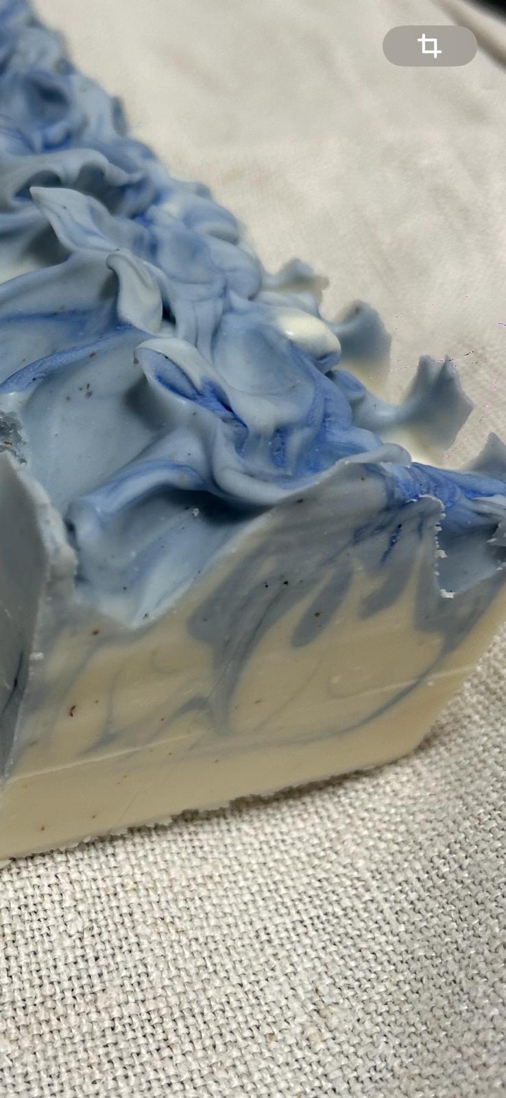 Blaue Seife Detailansicht