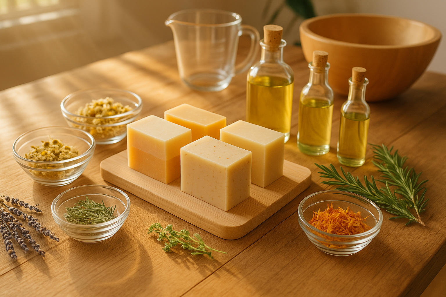 Workshop-Materialien: Natürliche Seifen und Zutaten
